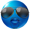 blue emoji sunglasses