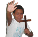 kid holding cross meme template