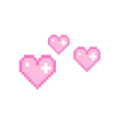 pink pixel hearts