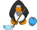 club penguin mopping gif