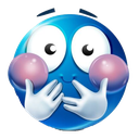 blue emoji meme blush